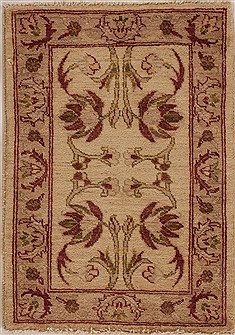 Pishavar Beige Hand Knotted 2'0" X 2'9"  Area Rug 251-13377
