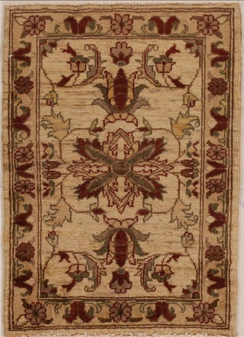 Pishavar Beige Hand Knotted 20 X 29  Area Rug 251-13379 Image 0