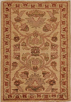 Pishavar Beige Hand Knotted 2'0" X 2'11"  Area Rug 251-13389