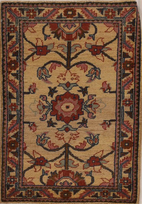 Pishavar Beige Hand Knotted 21 X 31  Area Rug 251-13393 Image 0