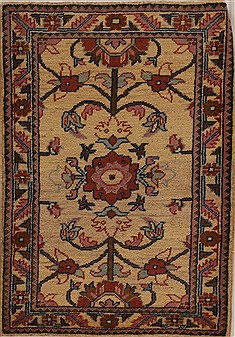 Pakistani Pishavar Beige Rectangle 2x3 ft Wool Carpet 13393