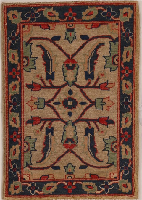 Pishavar Beige Hand Knotted 111 X 211  Area Rug 251-13396 Image 0