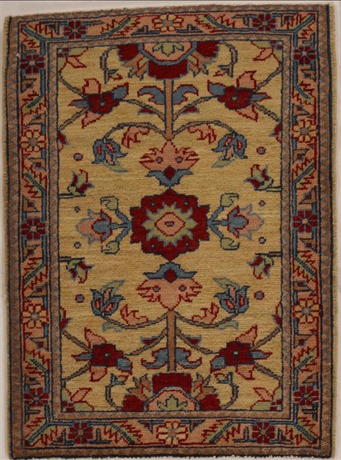 Pishavar Beige Hand Knotted 22 X 30  Area Rug 251-13397 Image 0