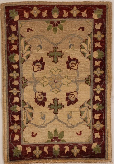 Pishavar Beige Hand Knotted 20 X 30  Area Rug 251-13401 Image 0
