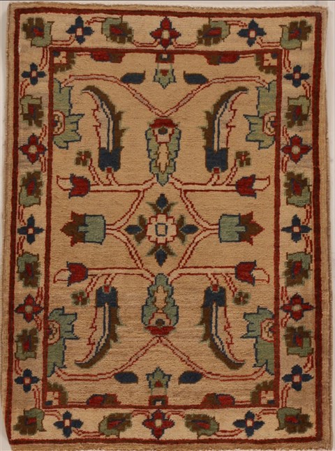 Pishavar Beige Hand Knotted 22 X 211  Area Rug 251-13408 Image 0