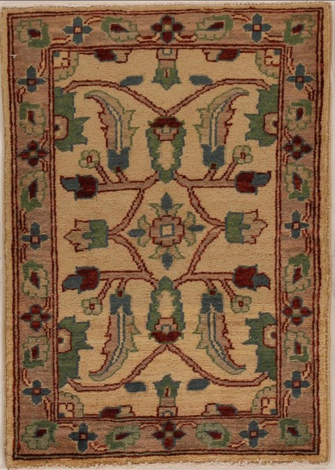 Pishavar Beige Hand Knotted 20 X 29  Area Rug 251-13410 Image 0