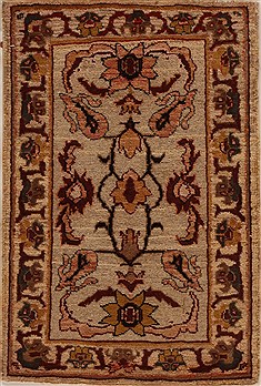 Pakistani Pishavar Grey Rectangle 2x3 ft Wool Carpet 13412