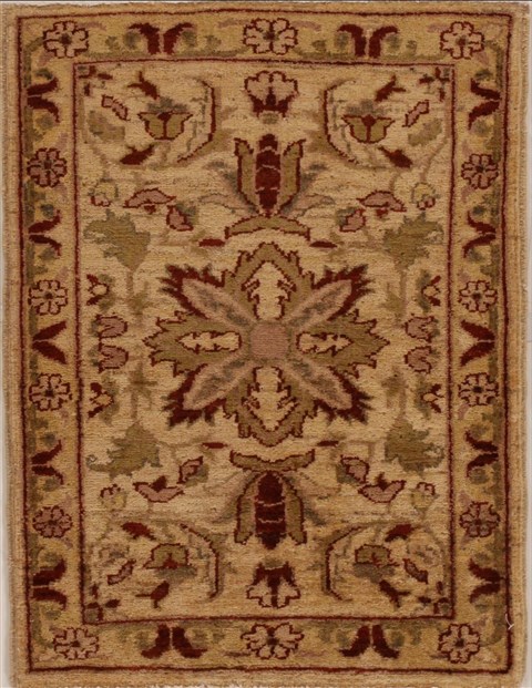 Pishavar Beige Hand Knotted 22 X 29  Area Rug 251-13415 Image 0