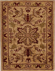 Pakistani Pishavar Beige Rectangle 2x3 ft Wool Carpet 13415