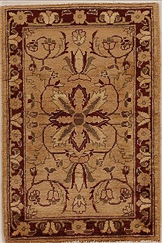 Pishavar Beige Hand Knotted 1'11" X 3'0"  Area Rug 251-13426