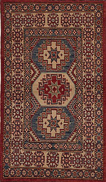 Pakistani Kazak Multicolor Rectangle 3x5 ft Wool Carpet 13471
