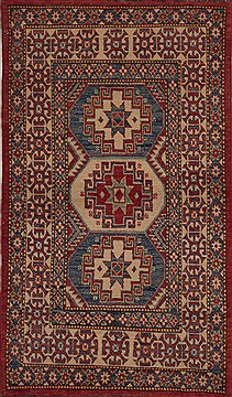 Pakistani Kazak Multicolor Rectangle 3x5 ft Wool Carpet 13471