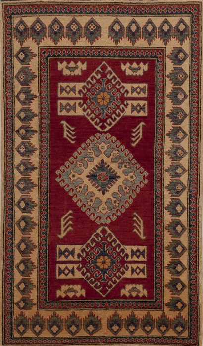 Kazak Red Hand Knotted 33 X 57  Area Rug 251-13481 Image 0