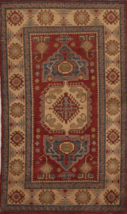 Kazak Red Hand Knotted 35 X 58  Area Rug 251-13484 Image 0