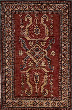 Kazak Brown Hand Knotted 3'6" X 5'5"  Area Rug 251-13507