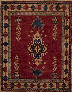 Kazak Red Hand Knotted 3'11" X 5'0"  Area Rug 251-13512