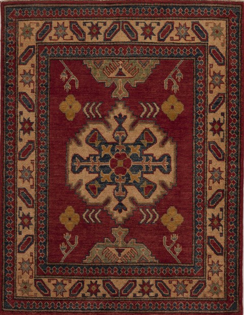 Kazak Red Square Hand Knotted 36 X 46  Area Rug 251-13524 Image 0