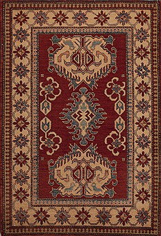 Kazak Red Hand Knotted 3'8" X 5'5"  Area Rug 251-13532