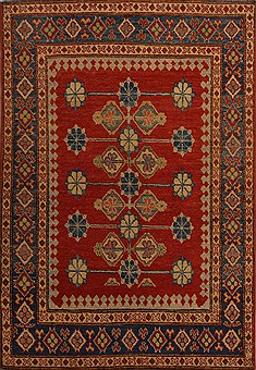 Pakistani Kazak Orange Rectangle 3x5 ft Wool Carpet 13554