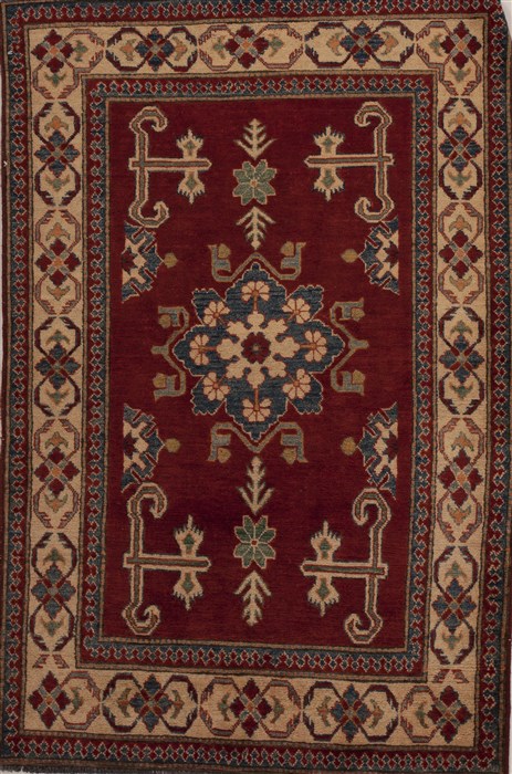 Kazak Red Hand Knotted 39 X 57 Area Rug 251-13566 Image 0