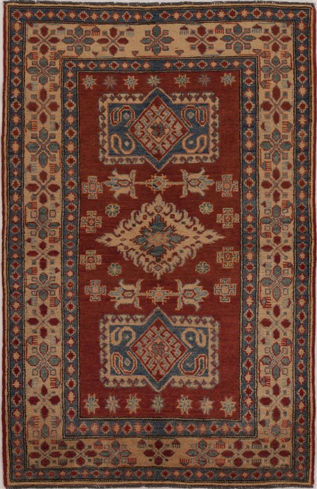 Kazak Red Hand Knotted 36 X 56  Area Rug 251-13567 Image 0