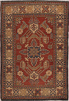 Kazak Brown Hand Knotted 3'8" X 5'3"  Area Rug 251-13578