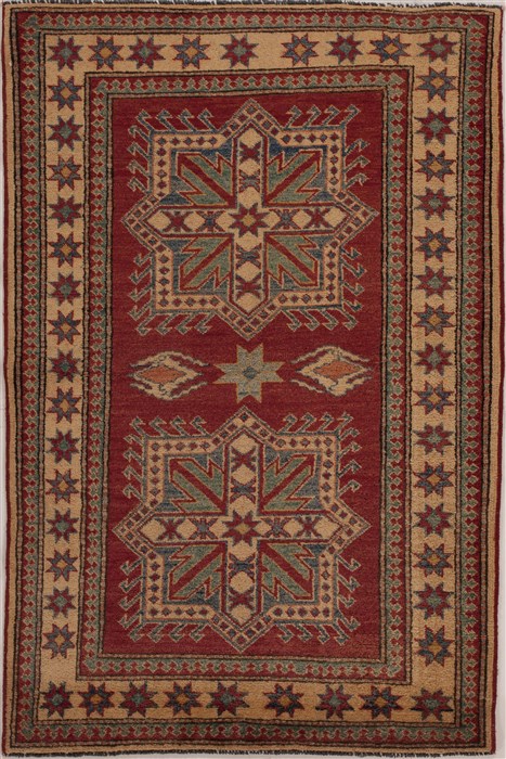 Kazak Red Hand Knotted 39 X 56  Area Rug 251-13588 Image 0