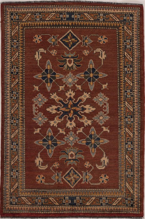Kazak Brown Hand Knotted 35 X 52 Area Rug 251-13595 Image 0