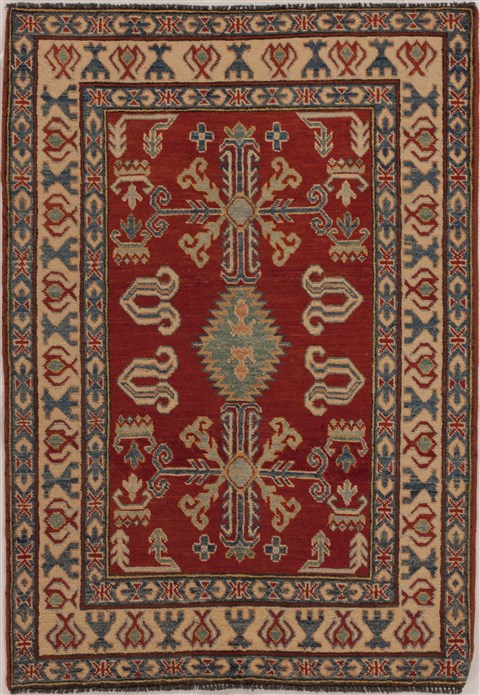 Kazak Red Hand Knotted 34 X 49 Area Rug 251-13596 Image 0
