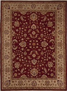 Pishavar Red Hand Knotted 5'7" X 7'10"  Area Rug 251-13600