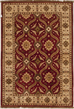 Pishavar Red Hand Knotted 5'6" X 8'2"  Area Rug 251-13607