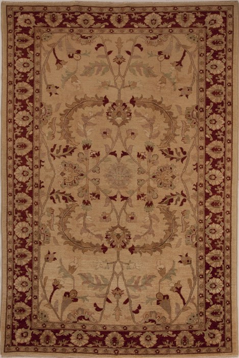 Pishavar Beige Hand Knotted 60 X 90 Area Rug 251-13617 Image 0
