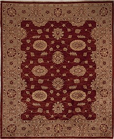 Pishavar Red Hand Knotted 6'3" X 7'9"  Area Rug 251-13624