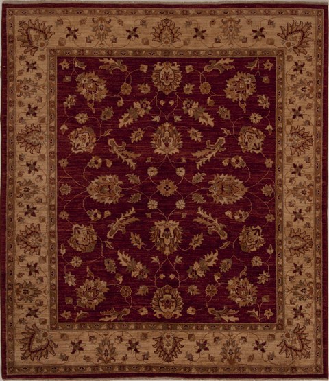 Pishavar Red Square Hand Knotted 69 X 711  Area Rug 251-13625 Image 0