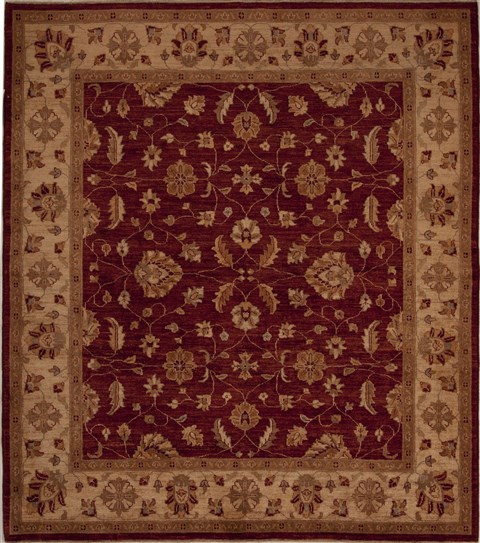 Pishavar Red Square Hand Knotted 70 X 80  Area Rug 251-13629 Image 0