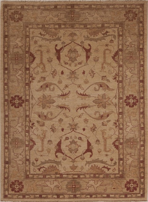 Pishavar Beige Hand Knotted 50 X 611 Area Rug 251-13634 Image 0