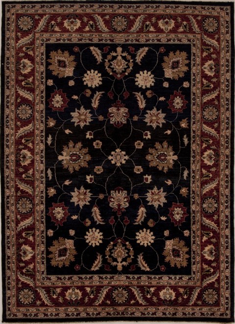 Pishavar Black Hand Knotted 56 X 79  Area Rug 251-13637 Image 0