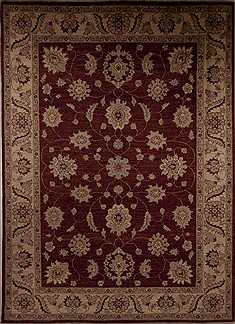 Pakistani Pishavar Red Rectangle 6x9 ft Wool Carpet 13640