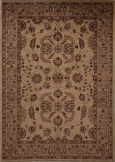Pishavar Beige Hand Knotted 5'8" X 7'11"  Area Rug 251-13641
