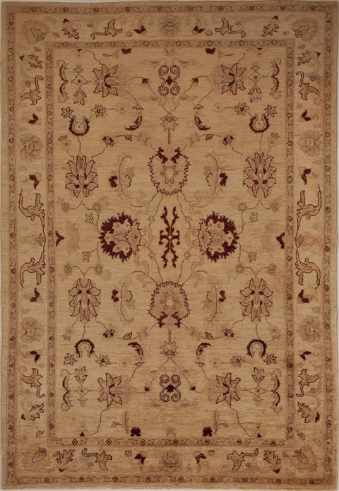Pishavar Beige Hand Knotted 55 X 711 Area Rug 251-13643 Image 0
