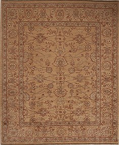 Pishavar Beige Hand Knotted 6'6" X 7'9"  Area Rug 251-13645