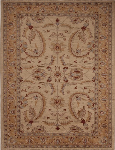 Pishavar Beige Hand Knotted 60 X 82  Area Rug 251-13646 Image 0