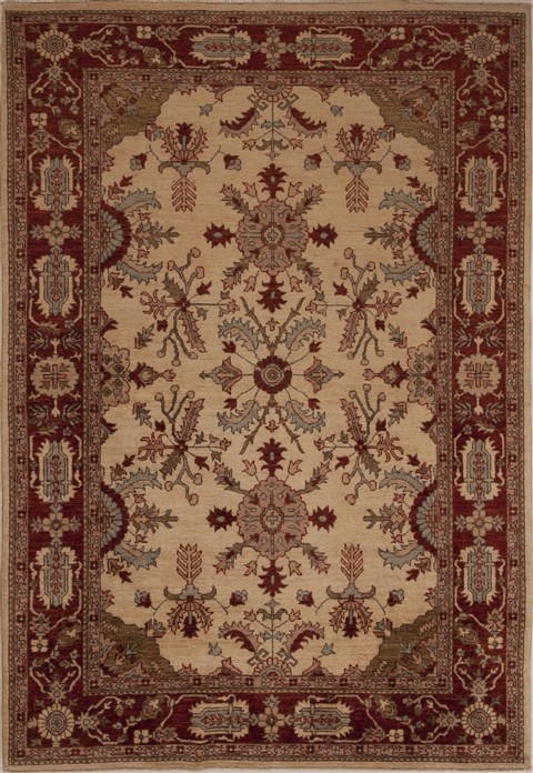 Pishavar Beige Hand Knotted 56 X 711  Area Rug 251-13650 Image 0