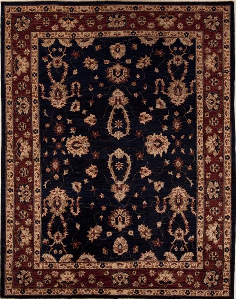 Pishavar Blue Square Hand Knotted 68 X 86  Area Rug 251-13656 Image 0