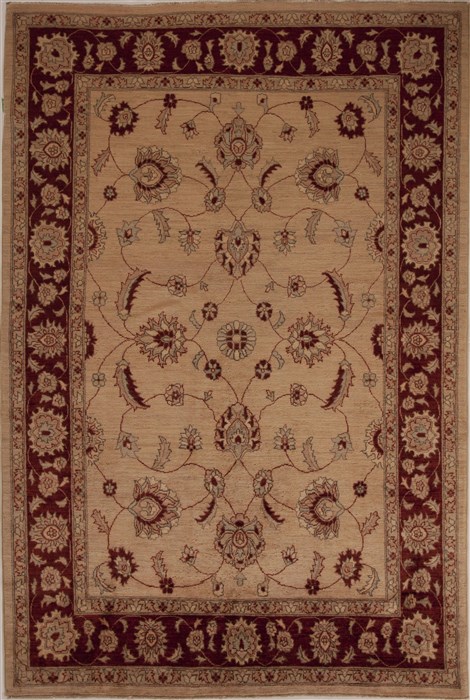 Pishavar Beige Hand Knotted 65 X 92 Area Rug 251-13660 Image 0