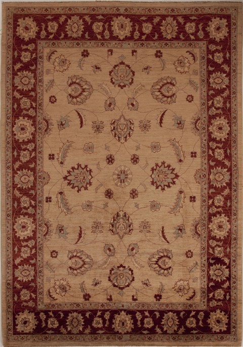 Pishavar Beige Hand Knotted 65 X 92 Area Rug 251-13669 Image 0