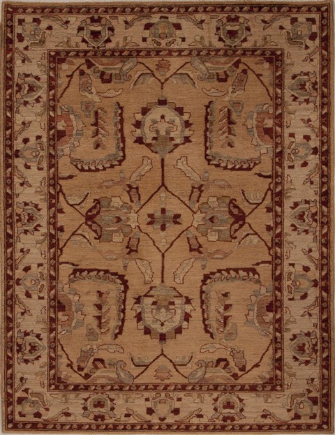 Pishavar Yellow Hand Knotted 59 X 79  Area Rug 251-13671 Image 0