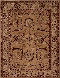 Pakistani Pishavar Yellow Rectangle 6x9 ft Wool Carpet 13671