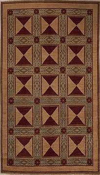 Pishavar Brown Hand Knotted 5'8" X 8'0"  Area Rug 251-13674