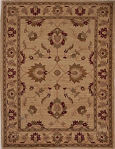 Pishavar Beige Hand Knotted 5'9" X 7'5"  Area Rug 251-13684